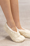 Cable Knit Chenille Slipper Socks