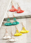 Bold Beaded Tassel Earrings