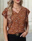 Rust Floral Print Blouse