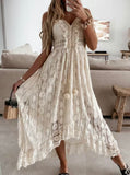 Cream Boho Spaghetti Strap Dress